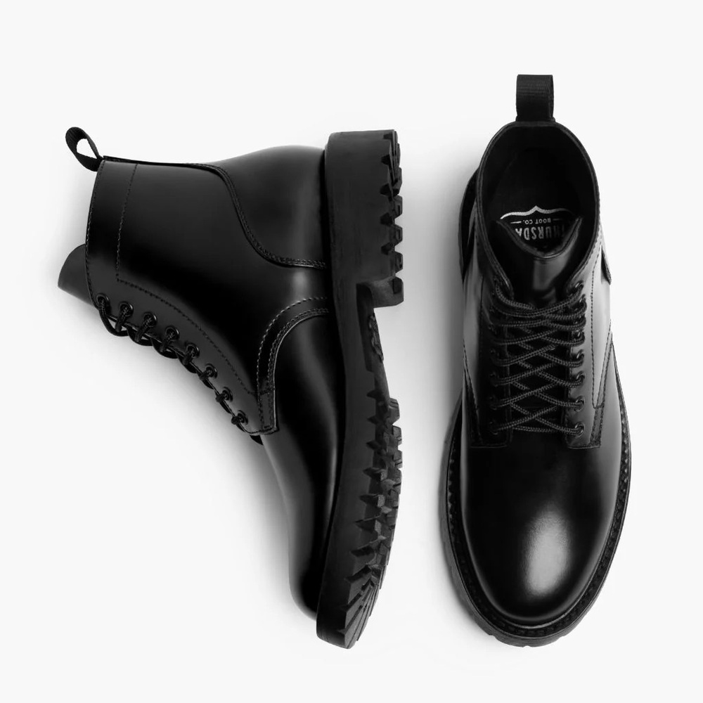 Thursday Black Men's Leather Hero Lace-Up Boots